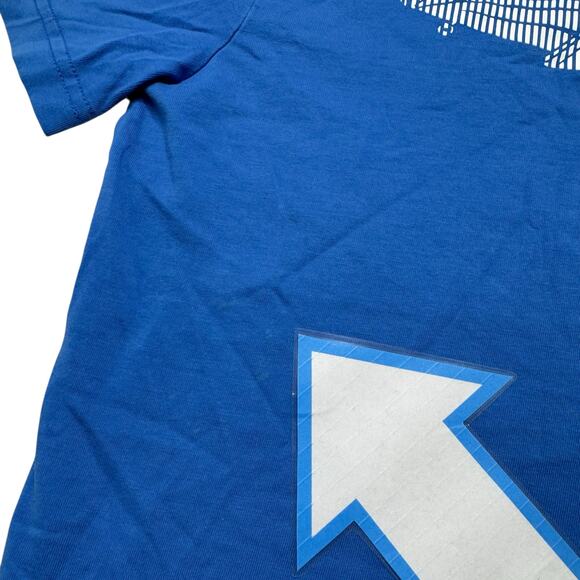 HANNA ANDERSSON Blue Stripe Airplane Solid Short Sleeve Tee Sz 8 130 Kids Cotton - Picture 5 of 5